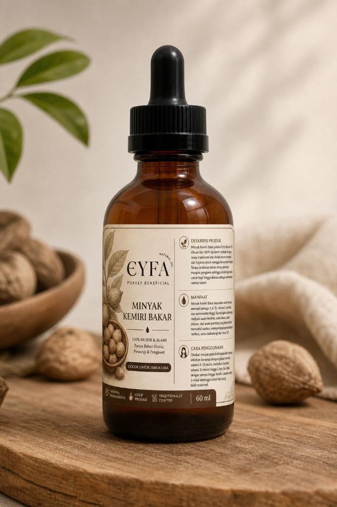 Minyak Kemiri Bakar EYFA Natural Oil ukuran 60 ml
